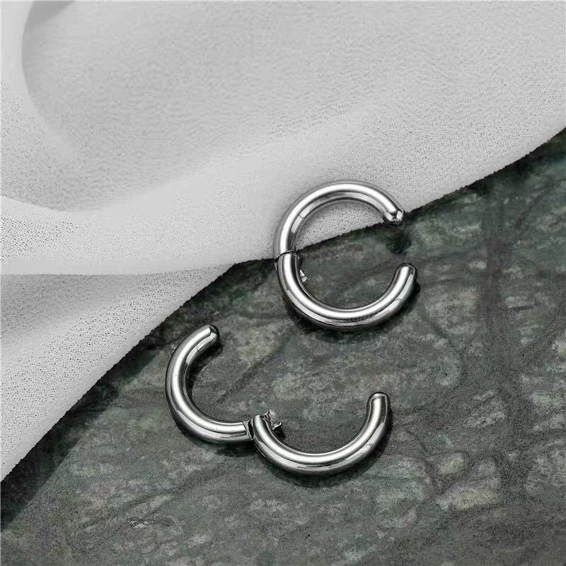 304 Stainless Steel Clip- Earrings - Non-Pierced Ear Clip- Earrings for Men & Women, Simple & Stylish Coil Backing Jewelry Suitable for Daily Wear, Valentine' Gift, Year-Round Unisex Earrings (No Hole Required)