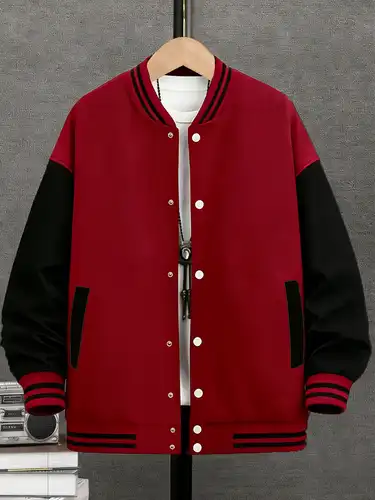 baseball jacket suitable button collar loose fit jacket Canada