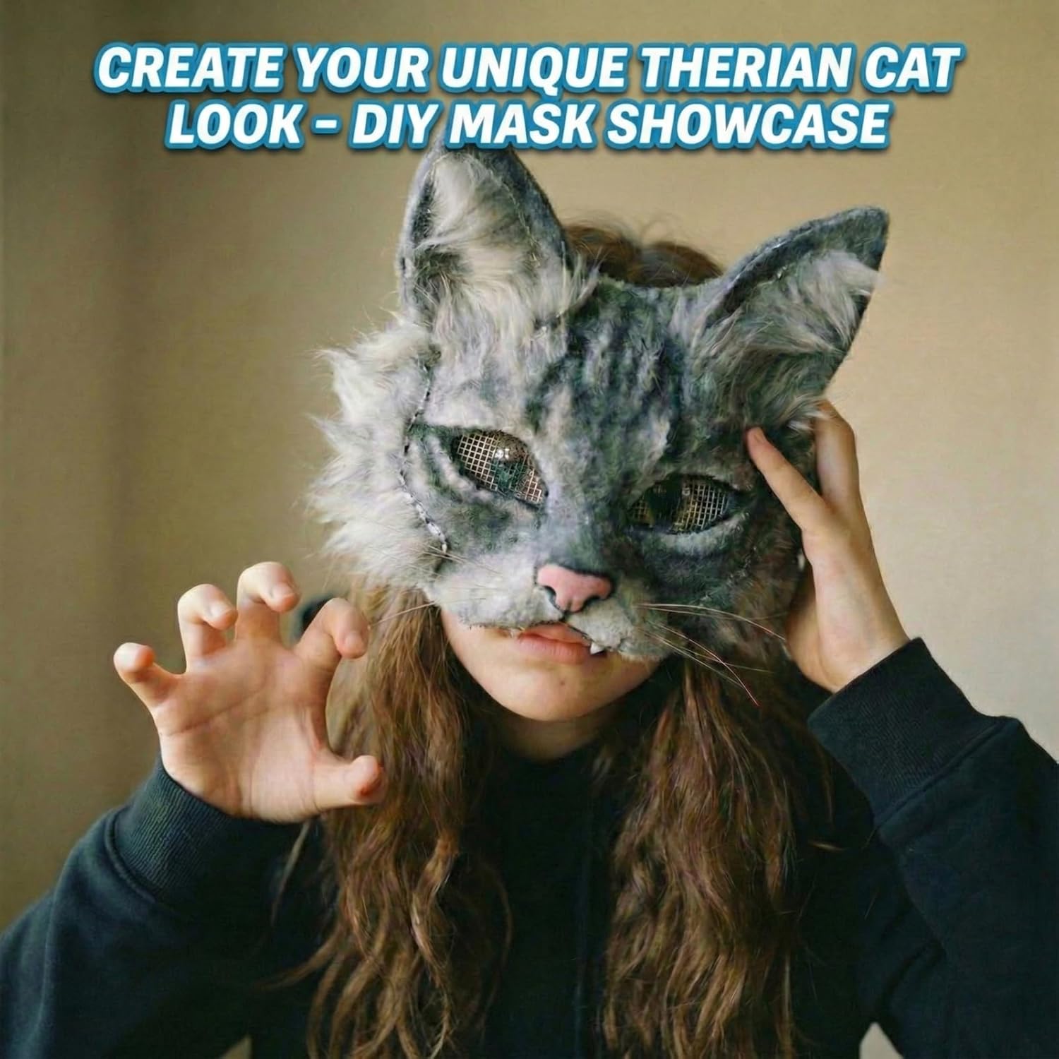 item picture 5 pack blank cat face masks hand painted   masks halloween diy doodle props cat mask werewolf mask white blank animal mask base for halloween costumes masquerade balls and holiday parties
