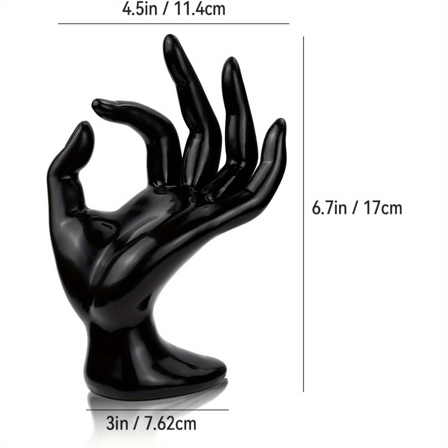 3 pack   black jewelry display stands sturdy base mannequin hand organizer with for     assembly needed jewelry rack for rings bracelets watches earrings space saving countertop or shelf storage jewelry organizer storage home organization   durable plastic home organizers   Product details 5
