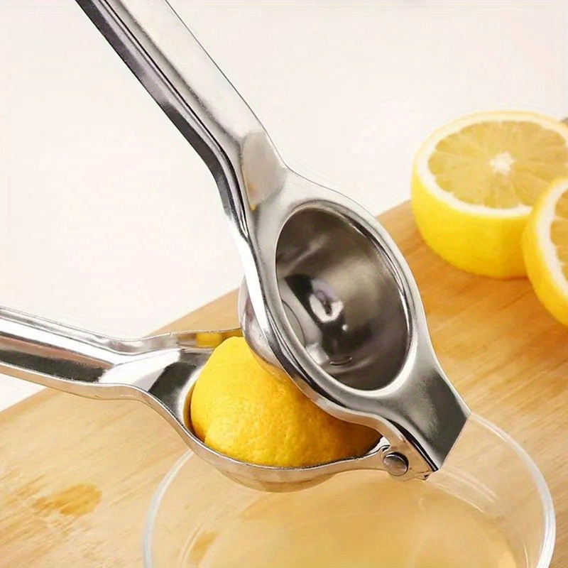 1pc   stainless steel manual lemon squeezer with bowl round handheld citrus juicer no electricity needed   extractor for kitchen use details 8