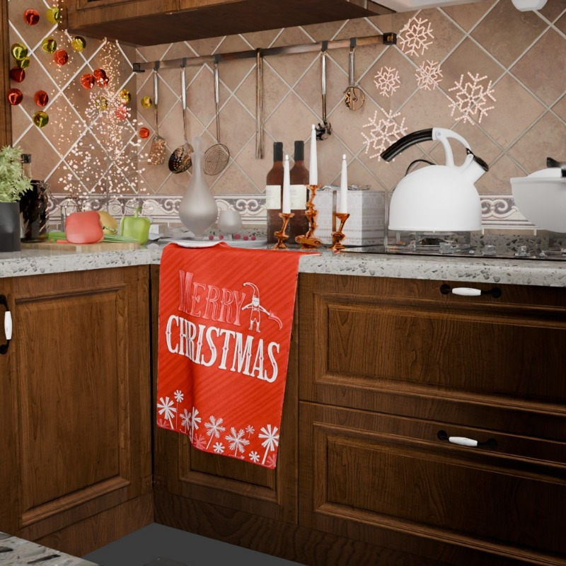   of 18 by 66.04 cm christmas towel, soft and     decoration, merry christmas from lksue. details 0