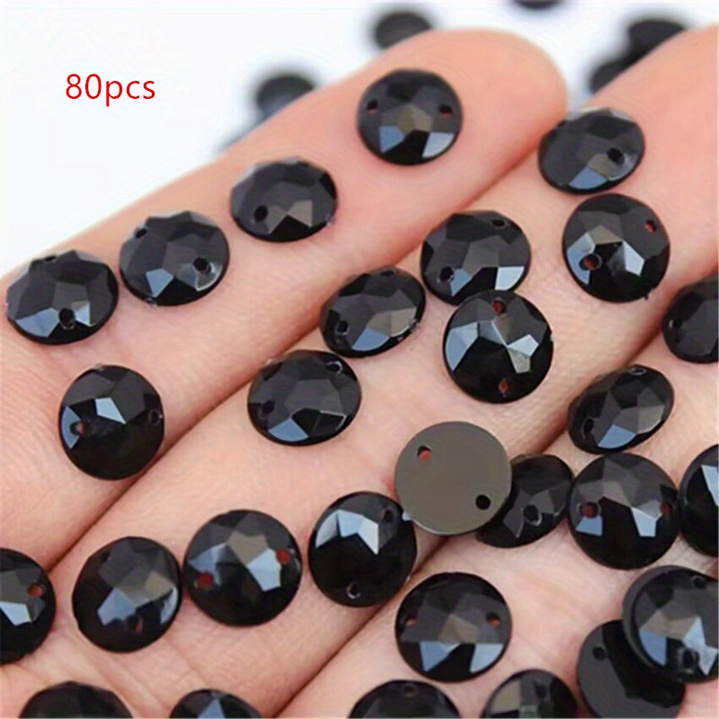 TEMU 80 piezas de diamantes de redondos y planos de 0.31 pulgadas con orificio, perfectos para manualidades, ropa, vestidos de novia y decoraciones
