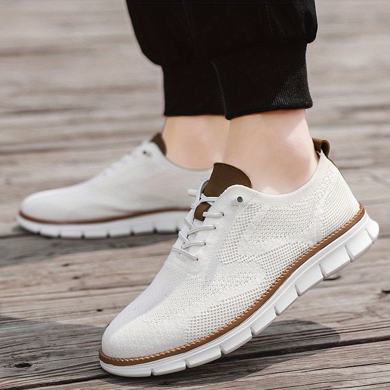 Men'S Breathable Knit Running Sneakers - MD Sole, Lace-Up, Low-Top Casual Athletic Shoes for All Seasons, Outdoor Activity Footwear | Fashion Sneakers | Lace-Up Closure