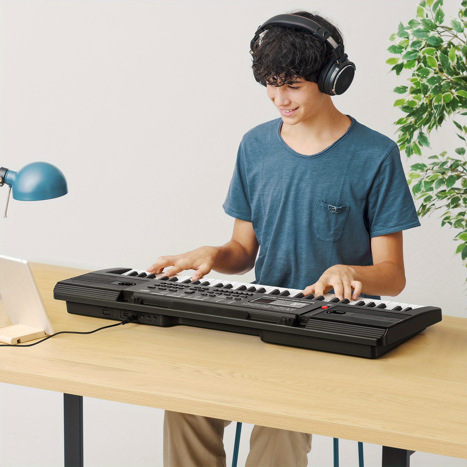 61-Key Portable Keyboard Piano for Beginners with Built-in Speakers, Teaching Mode, Microphone & Music Stand - 25.5-inch Electric Piano Suitable for /s, / - Image 9