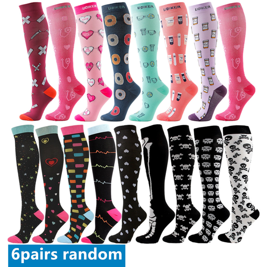 TEMU 6pairs Random Men Women Compression Socks Sport Cycling Running Yoga Football Basketball Hiking Tennis Skateboard Exercise Athletic Socks For