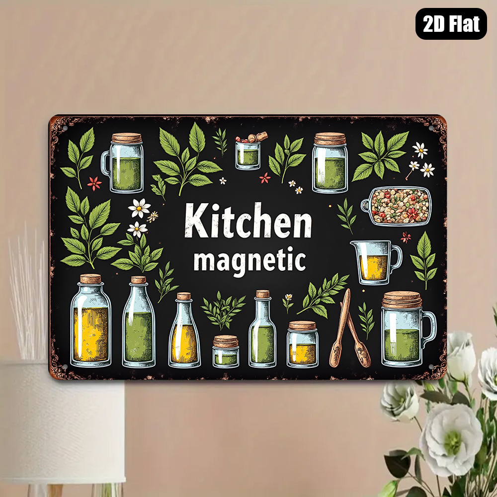TEMU 1 Oversized Magnetic Chalkboard | Heavy Duty Metal Kitchen Organizer Board With Magnetic Surface, Vintage Chalkboard For Cookbook Recipes, Spice