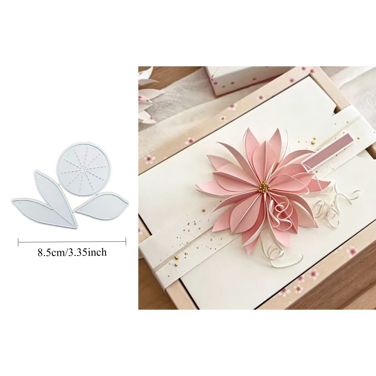 Image of Mother's Day Gift Folded Flower Decoration Metal Cutting Die Craft Die Cutting, Scrapbooking, Card Making And Paper Crafting, Paper Craft Supplies