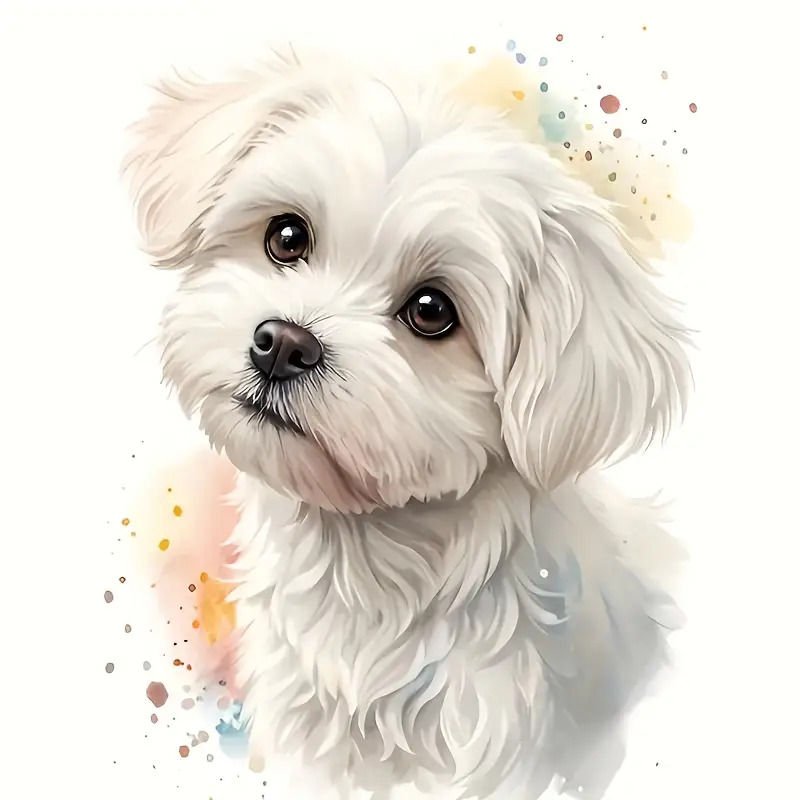 17.78 Large Self-adhesive Yorkshire Terrier Dog Stickers- Cute Fluffy White& Brown Puppy Vinyl Decals With Eyes& Fluffy Coat Design, Laptops, Walls,, Cups- Removable Single-use Lovers, Yorkshire Terr