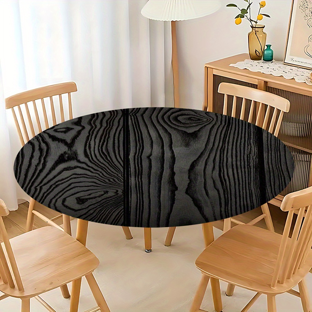 TEMU 1pc Round Stretch Tablecloth, Featuring Luxury High-definition Design. Suitable For Picnics, Camping, Parties, Restaurants, Kitchens, Banquets,