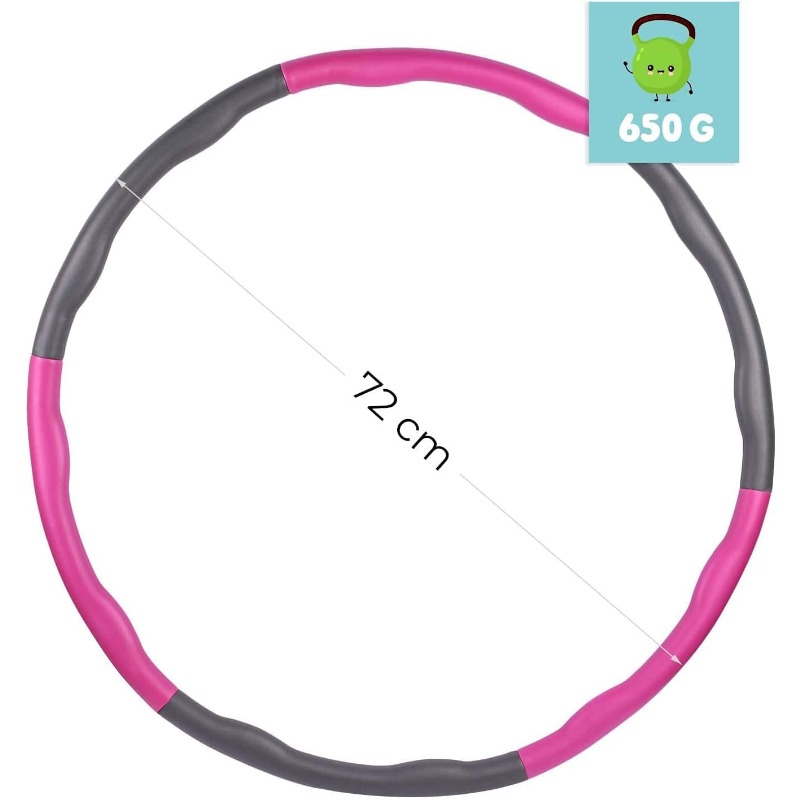 Image of Exercise Weighted Hoops, Fitness Ring Hoop Ring Removable, 72cm Hoop With 6 Parts -shaped Design For Ideal Gift , Set With Exercise Instructions, Gymnastics Hoop