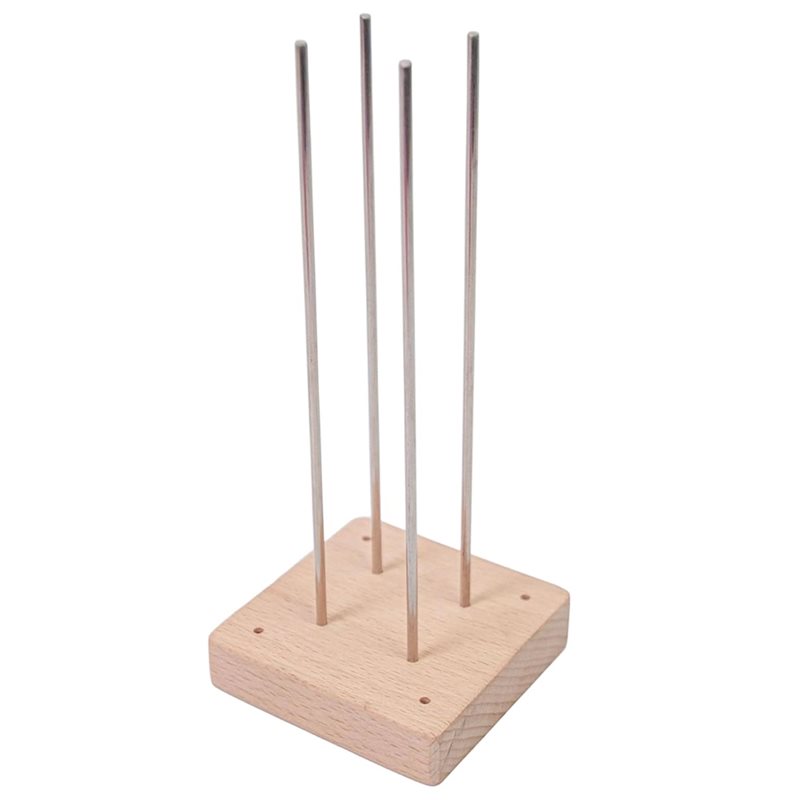 TEMU Monkey Tool, Wooden Base With Stainless Steel Pins, Monkey Knot Weaving Jig, Rope Knot Kit (6.4 X 6.4 X 13.8 Cm) For Backpack Charms, Ropes, And