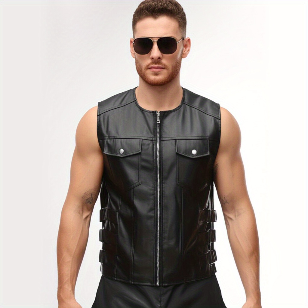 gilet moto pelle Temu Italy