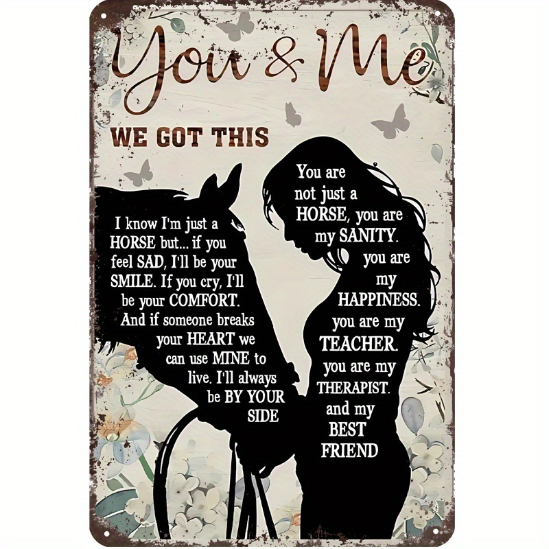 TEMU 2d Flat Vintage Horse Rider Inspirational Aluminum Sign Multipurpose Wall Hanging Decor For Home Lake House Beach House Farmhouse Bathroom Bar