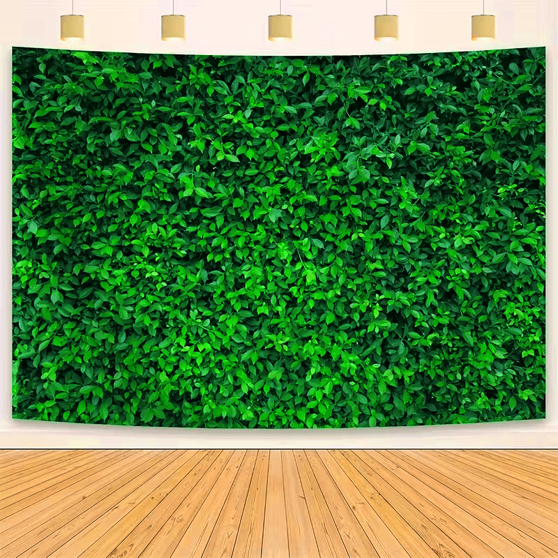 TEMU 3pcs Christmas And New Year Grass Plastic Tablecloths, 54*108 Inches, Rolled Leaf Wall Backdrop Suitable For Forest Jungle Themed Events, Plant