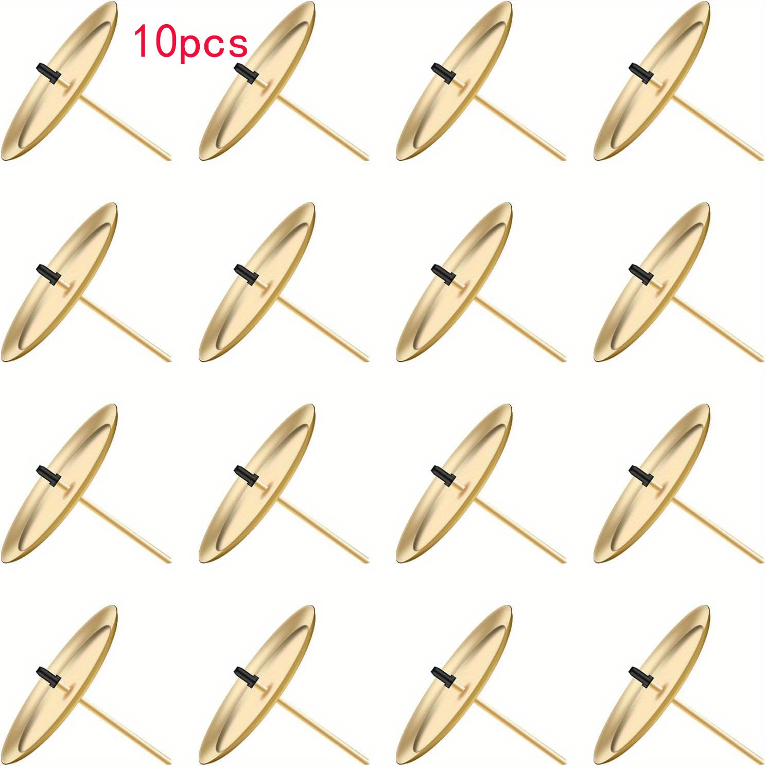 TEMU 4pcs/6pcs/10pcs Set Of Advent Wreath Candle Holders, Metal Candle Holders, 6cm/2.4-inch Candle Holders, Golden Advent Candle Holders For Advent,