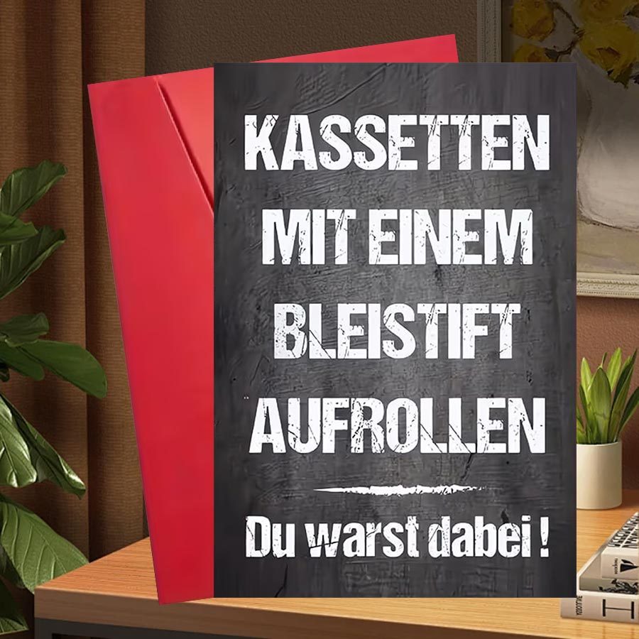 Image of 【party Invitations】1 Funny German Birthday Card With Envelope - Perfect Birthday Gift For , Ideal For Brothers, Sisters, Spouses, Halloween Christmas Thanksgiving