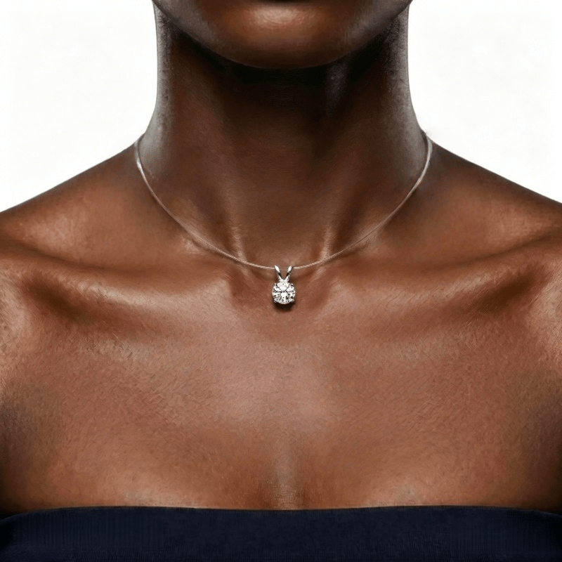 925 Silver Moissanite Mermaid's Tear Pendant Necklace, Unisex