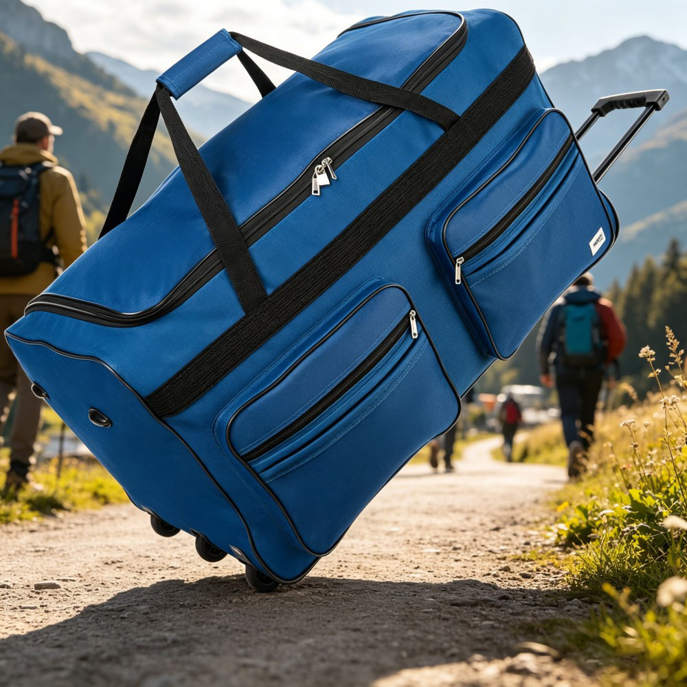 Xxl Large Capacity Soft Travel Duffel Trolley Bag 160l Telescopic Handle Rolling Wheels 85x43x44cm Large Luggage Bag