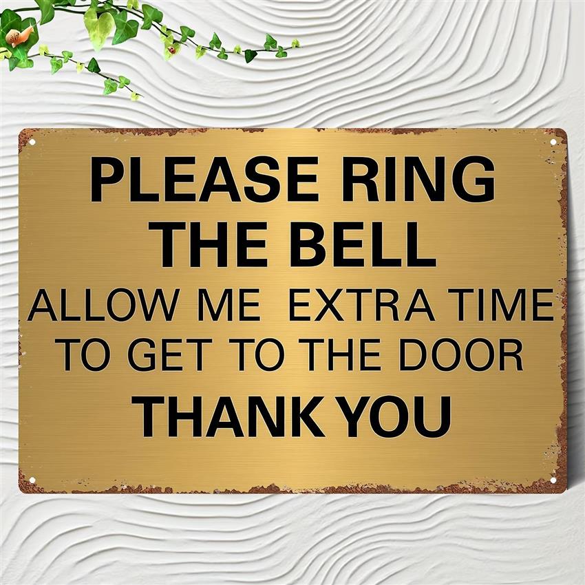 TEMU 2d Flat, 1pc Vintage Door Sign - Please Enter - Sturdy Plaque With A Golden-yellow Background - Dimensions 8x12 Inches (20x30cm) - Ideal For