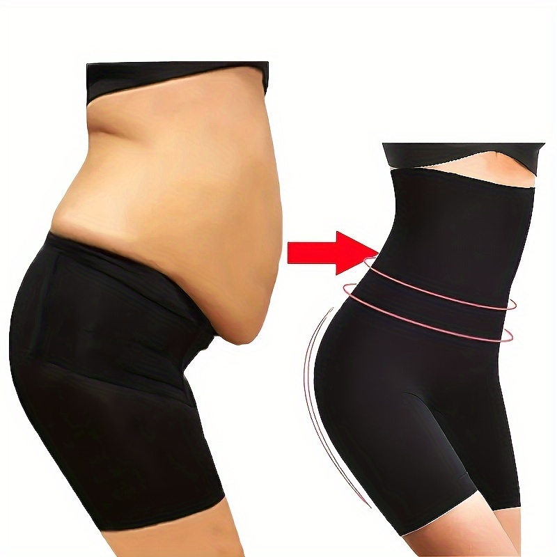 1pc black womens high waisted tummy control shorts seamless compression thigh and   lifting underwear invisible postpartum waist trainer comfortable   wear tummy control waist trainer