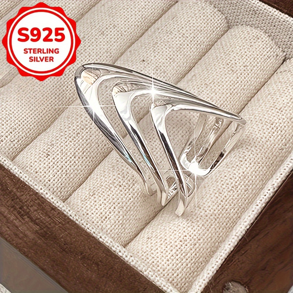 Stylish Adjustable Layered Ring of S925 Silver