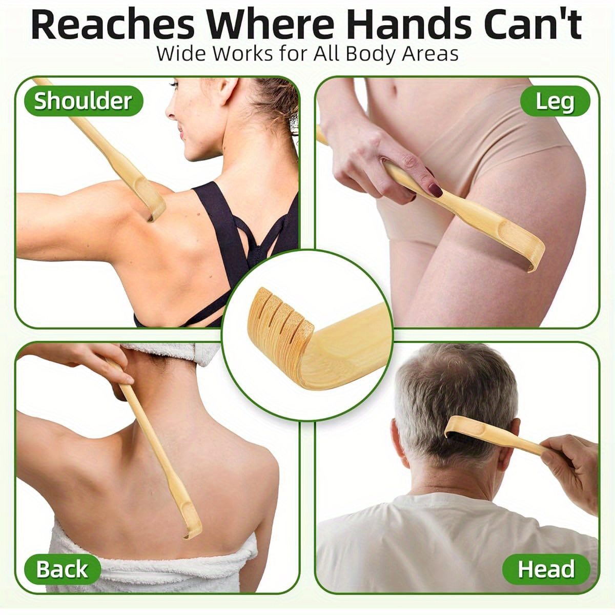 bamboo wooden back scratchers 16   scrubber for   women and people who need   hands instant from itching good practical   gift for friend family father s   massager handheld massager ergonomic scratcher durable wood natural material   tool reach extender   elderly care Product details 5