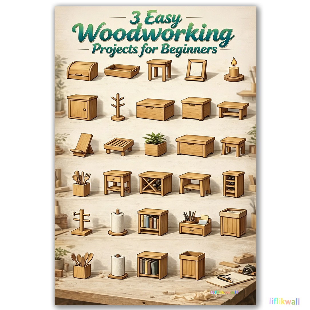 TEMU 1pc Woodworking Suitable For Beginners | 3 Woodworking Drawings | Provide Blueprints | Template With Dimensions | Create Practical And Beautiful
