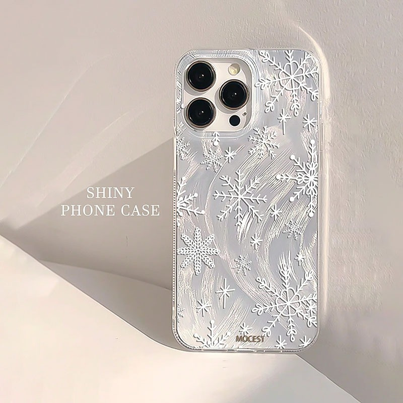 TEMU Phone Case - A Full Screen Of Snowflakes: A Half-covered Lens Case Suitable For Series And Series, Including Iphone 14 Pro, Iphone 13 Protective