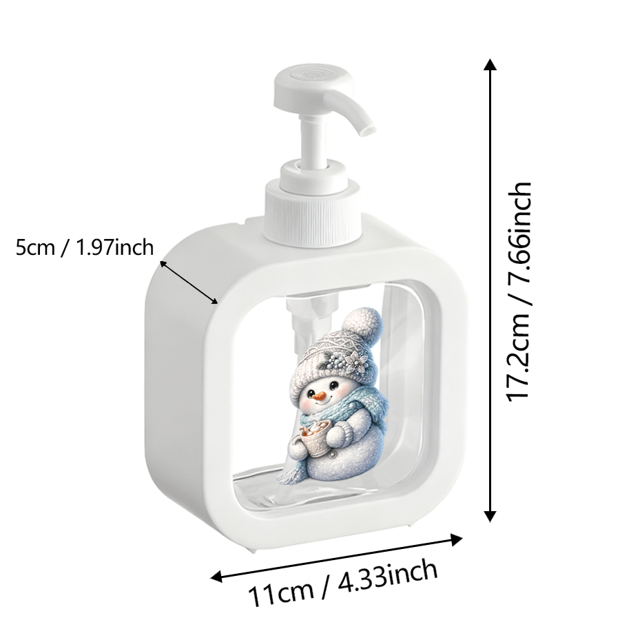 TEMU Dispenser a tema festivo per bagno, personaggio interessante con cappello e sciarpa che regge un drink caldo, per bagno, cucina, lavandino - per