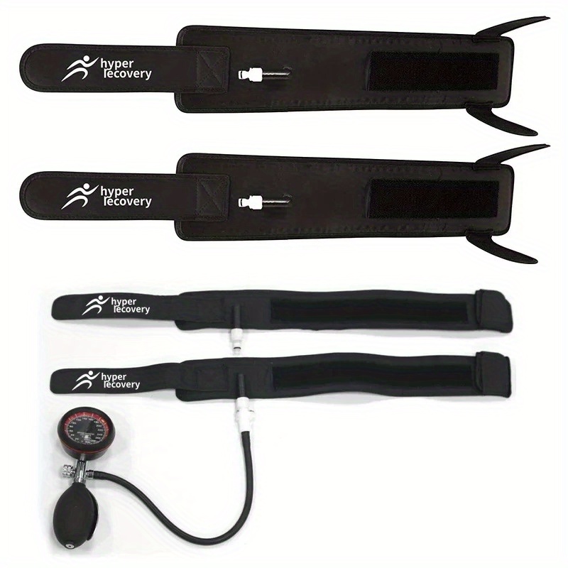 Hyper Recovery BFR Training Cuffs for Arms & Legs - Blood Flow Restriction Bands with Adjustable Pressure 0-300mmHg, Breathable Nylon Material, Portable Carry Bag Included, Ideal for Muscle Growth, Fitness & Injury Prevention