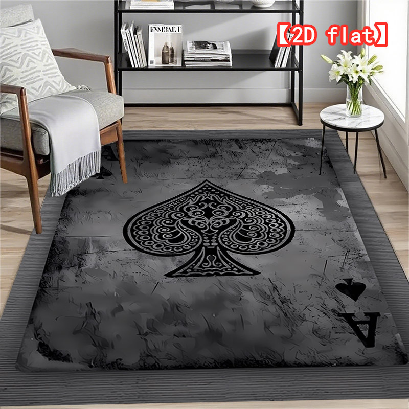 TEMU Vintage-style Mat With A Spade A Pattern. Suitable For Kitchens, Living Rooms, Bedrooms, Kitchens, , And Bathrooms, Including Areas With Washing