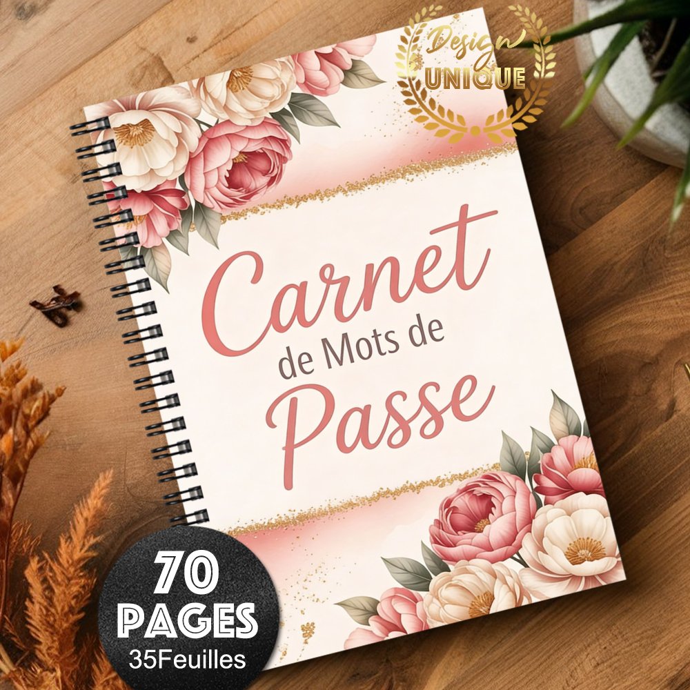 TEMU Carnet de de passe pour en ligne et sur ordinateur, organisateur de de passe avec motif floral ou , pour trace des d'utilisateur et des de passe