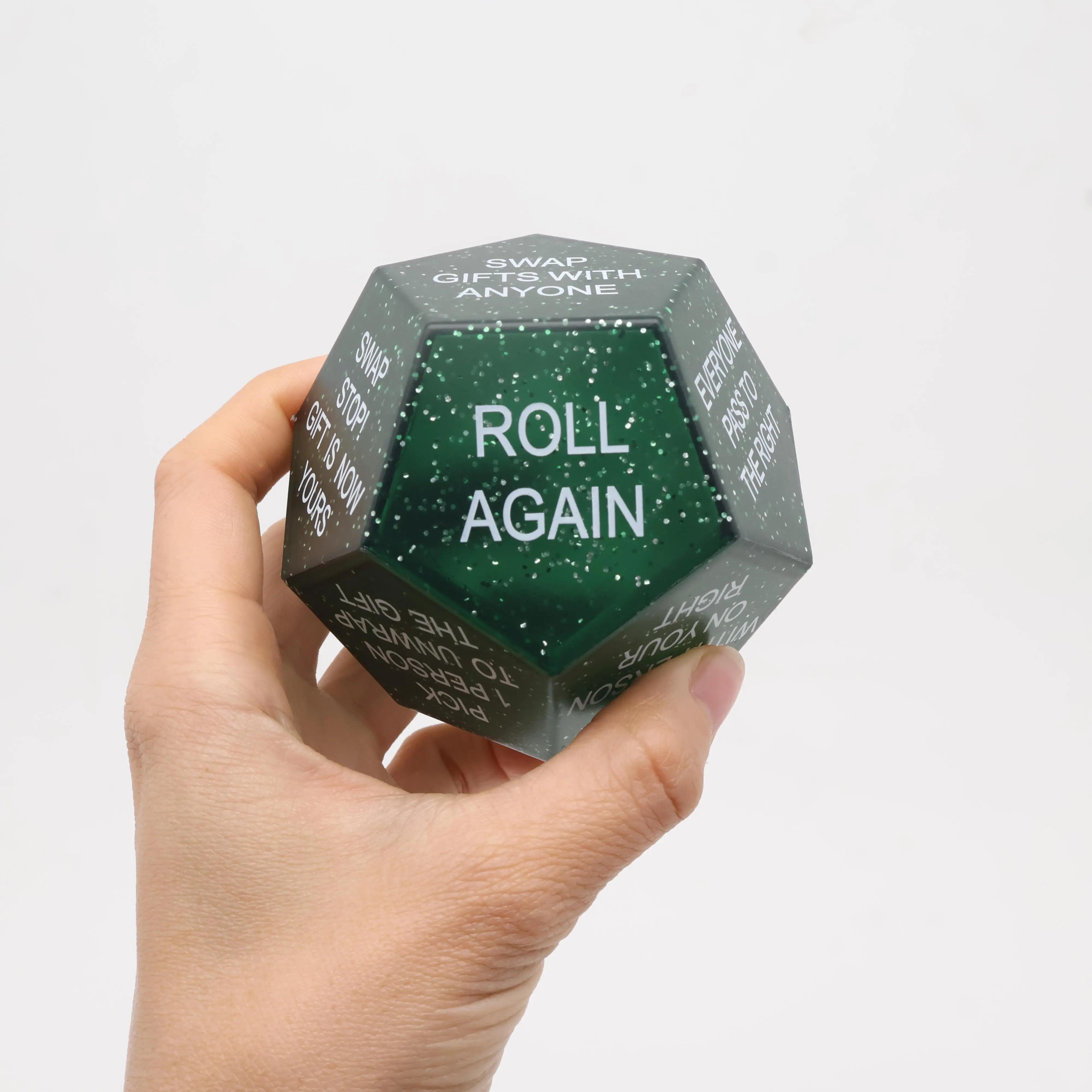 TEMU Sparkling 12-sided Gift Exchange Dice Suitable For Holiday Parties, Christmas Stocking Stuffers With Numbered Sides For Snowflake Game & Santa