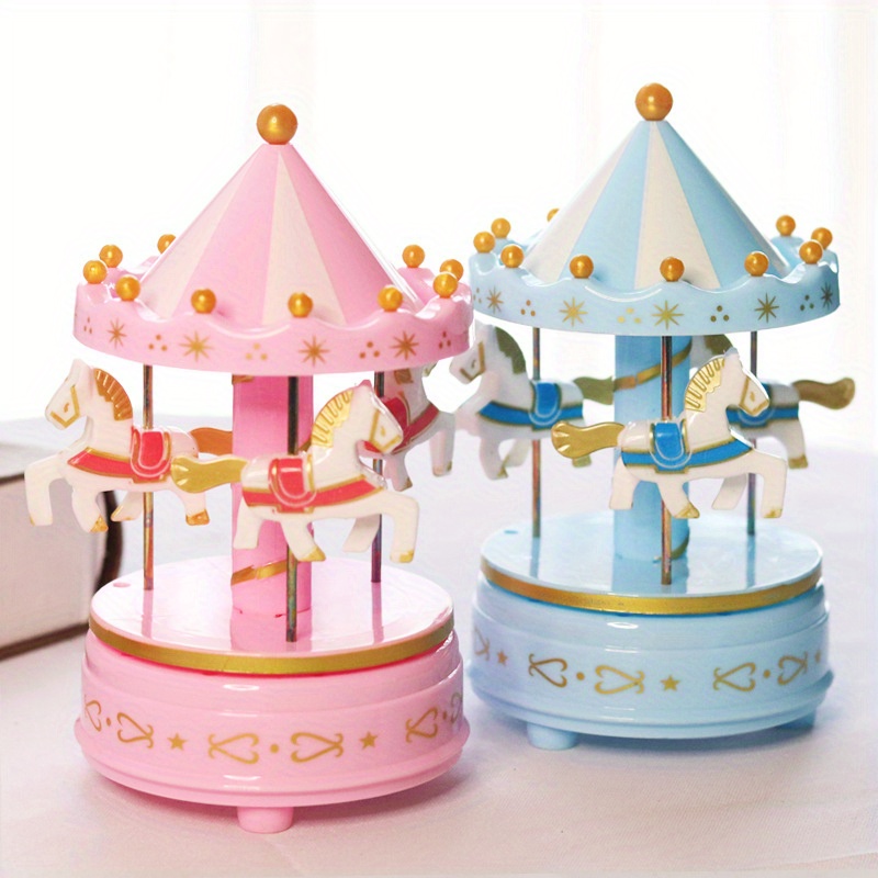 

Music Box - Handcrafted Plastic Carousel - Traditional Mechanical Toy - No Electricity Needed - Ideal For Birthday Gifts