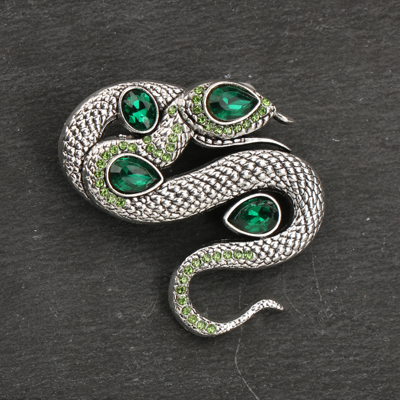 Image of Vintage Snake Brooch Pin 4 Color Metal Beautiful Year Snake New Year Brooch Gift