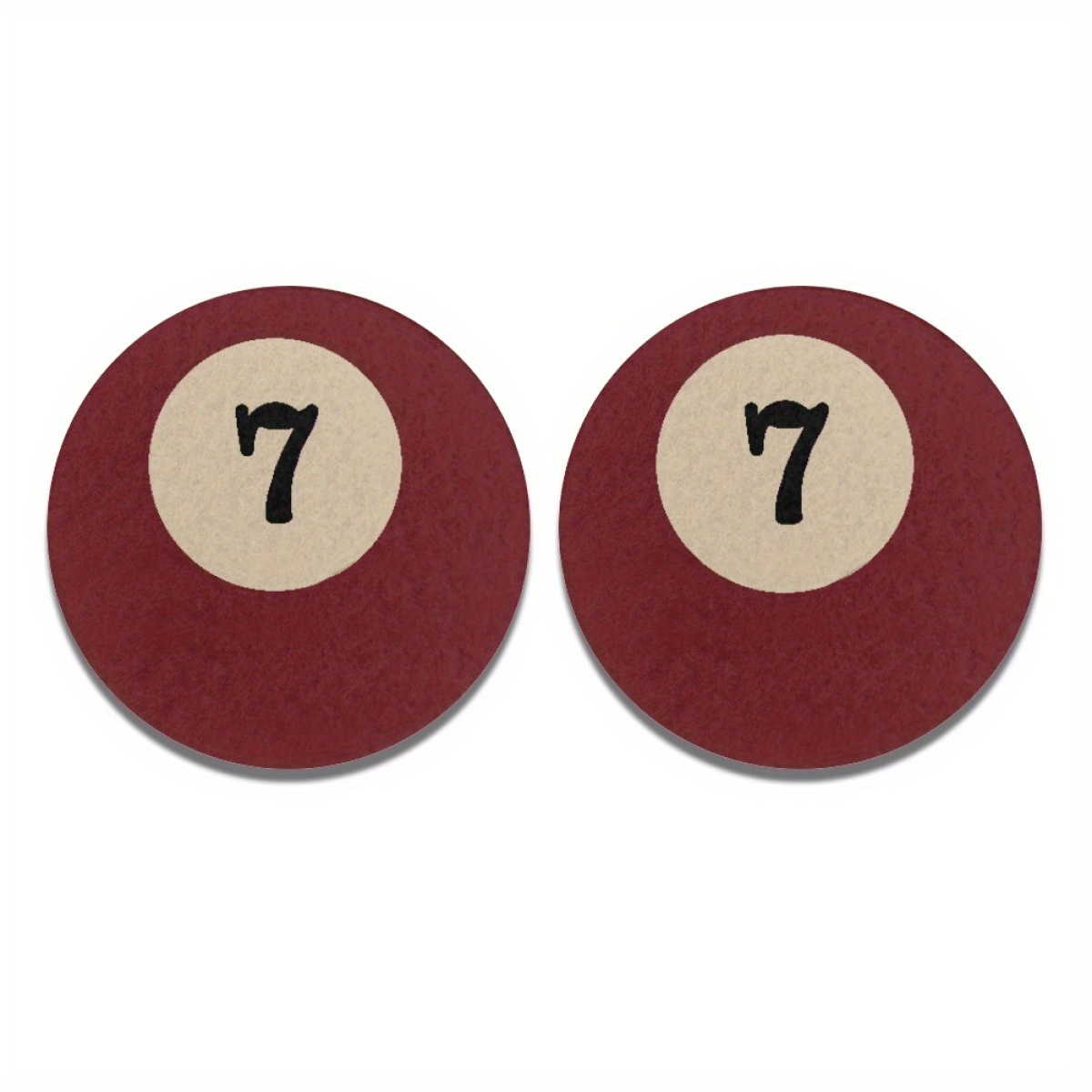 Set Of 2 Car Cup Holder Coasters Featuring A Billiard Ball Design, Suitable For All Vehicles And Home Use, With Absorbent Material