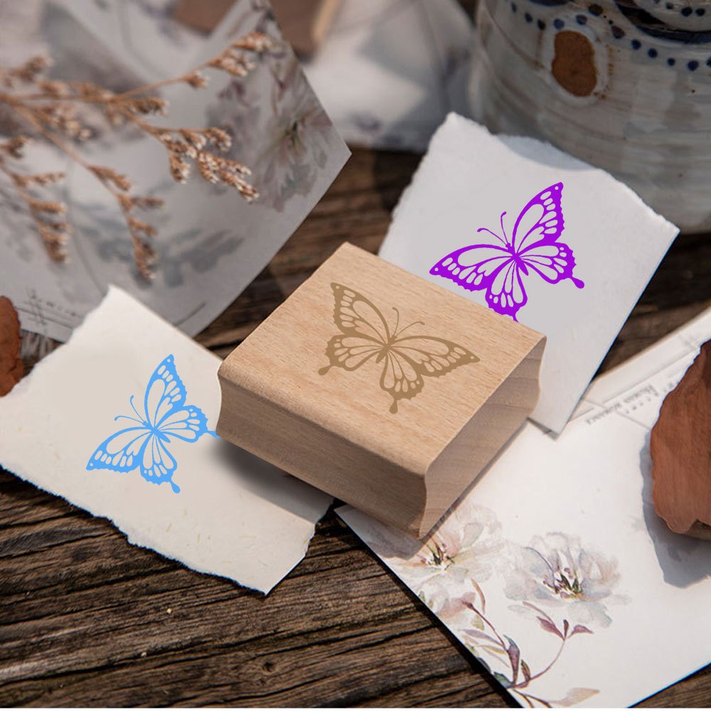 TEMU 1pc Exquisite Wooden Decorative Hand Account Stamp, Postcard Invitation Card Greeting Card Decoration Making Back-to- Gift, Holiday Gift, Hand