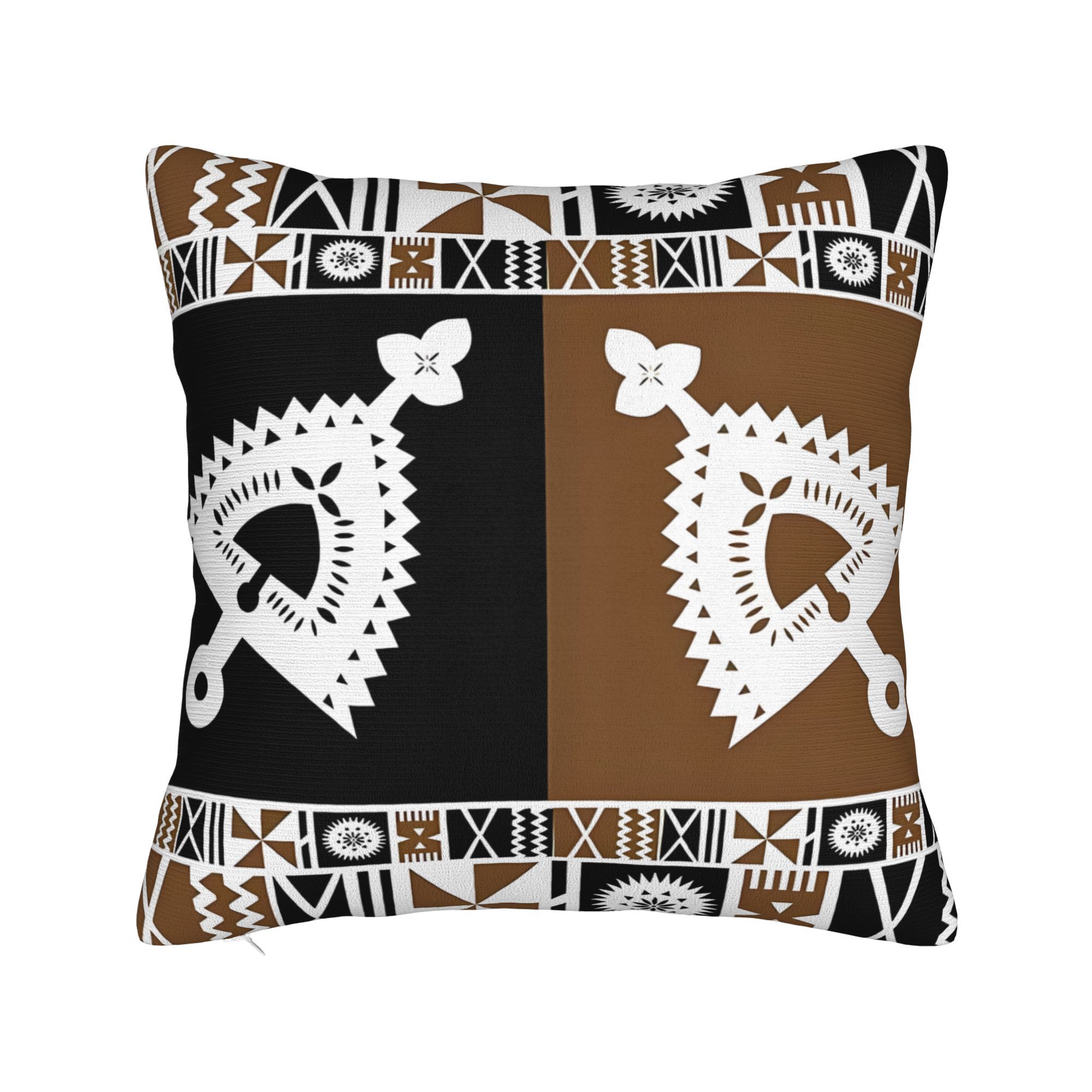 TEMU 2d Flat - 2d Print Design Masikuvui Fijian Throw Pillowcase For Sofa Covers Decorative Double-sided Print Machine Washable With Zipper Closure