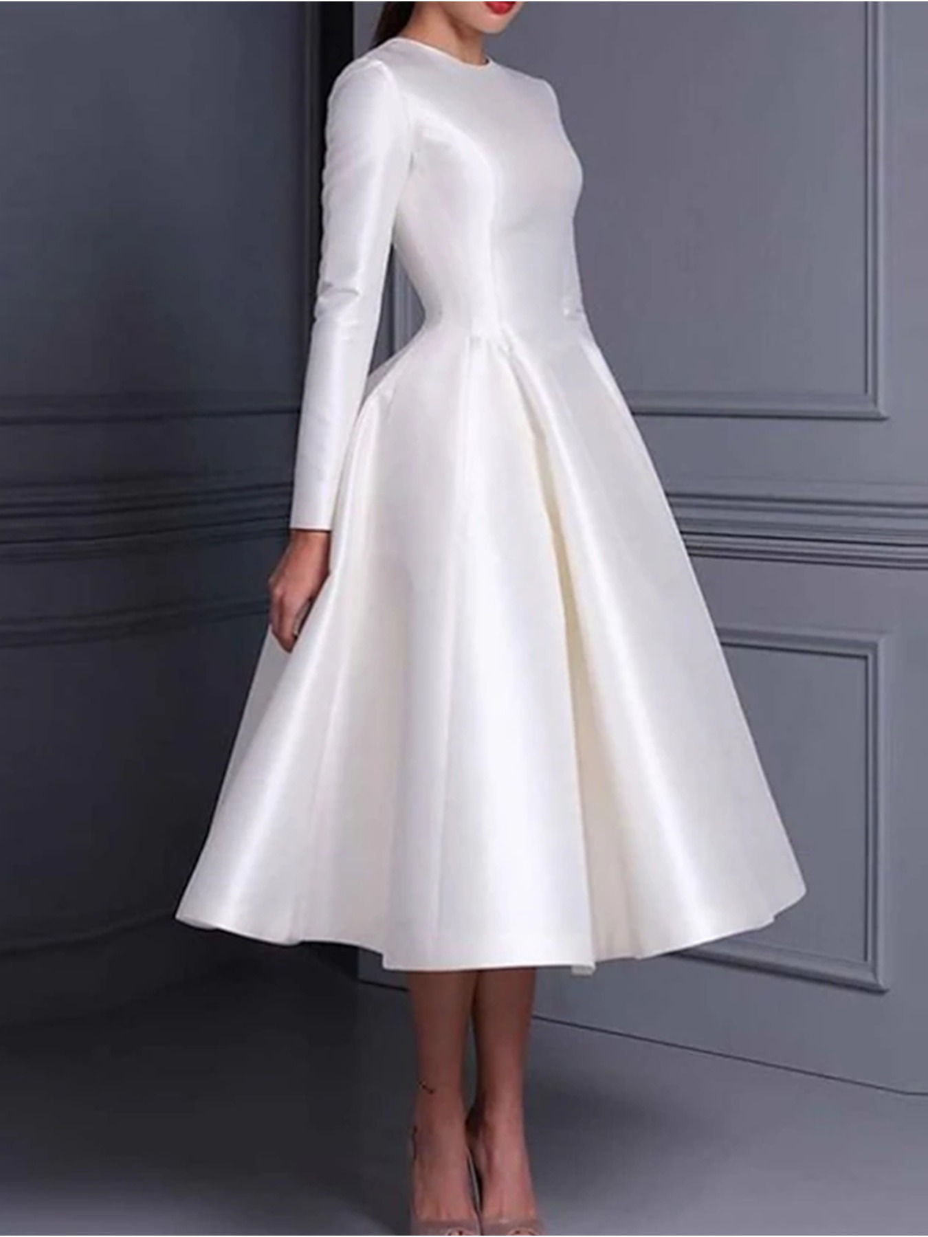 elegant white midi dress sold on Temu United States