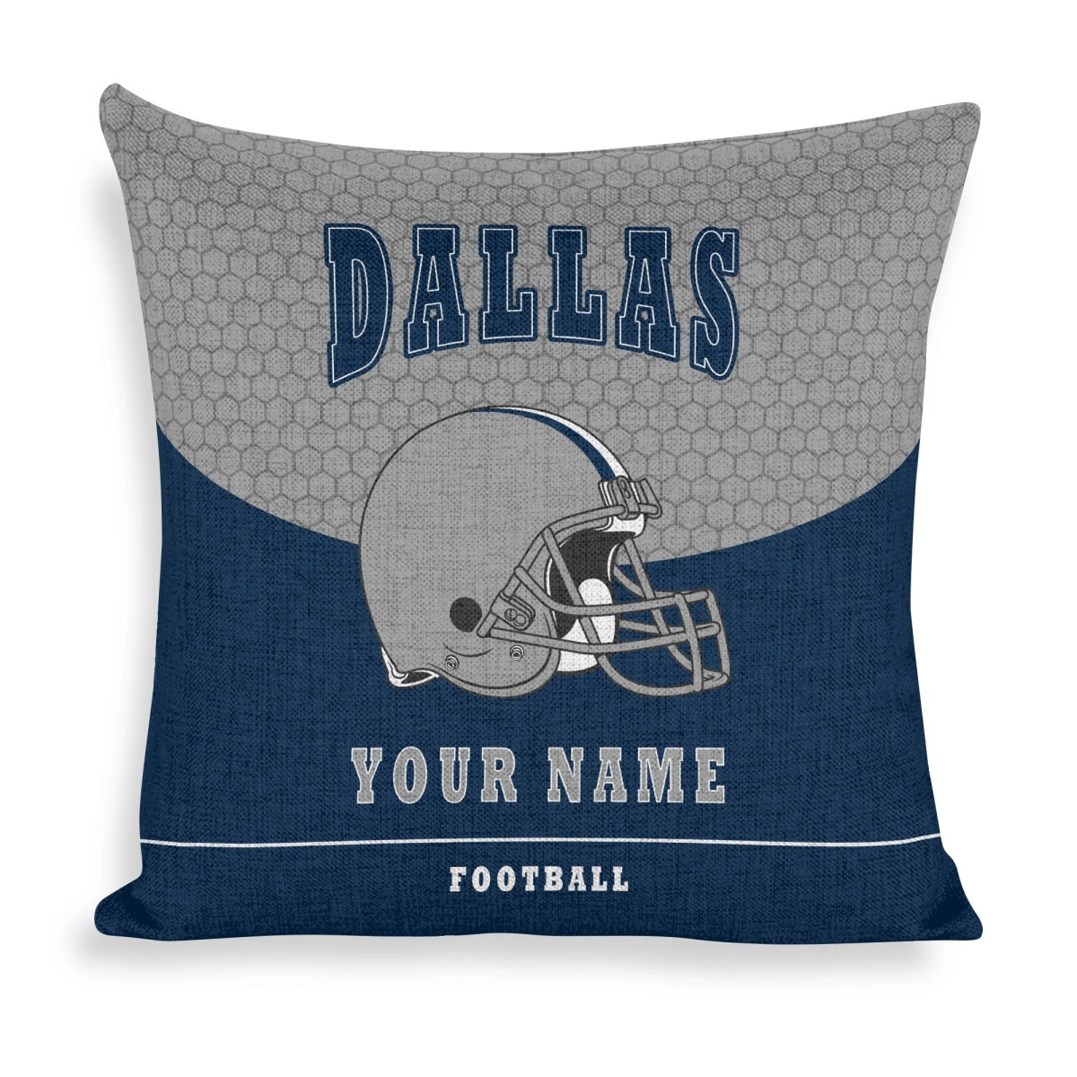 

Customizable Dallas Football Themed Square Pillow Cover, Personalized Name Polyester Throw Pillow Case, Woven, Ideal Gift For Sports Fans, With Fits Multiple Sizes