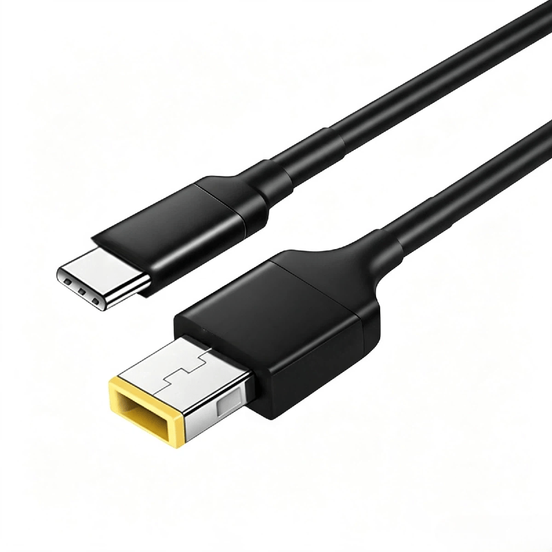 TEMU Адаптер кабелю для зарядки ноутбука USB-C, перехідник з чоловічого Type-C на квадратний , швидка зарядка PD, підходить для кабелю живлення for