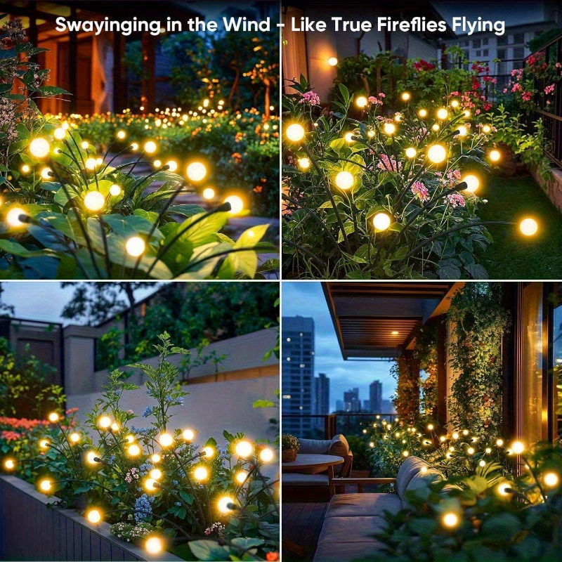 18     smart light leds firefly lights firefly lights solar outdoor solar firefly lights garden outdoor patio decor solar lights Product details 4