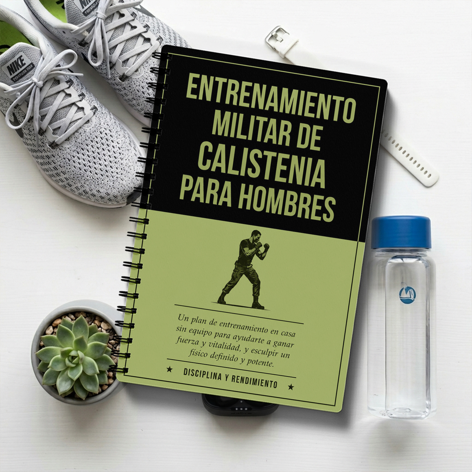 TEMU Planificador de fitness militar en español para hombres: Cuaderno de entrenamiento con peso corporal con encuadernación en , seguimiento de
