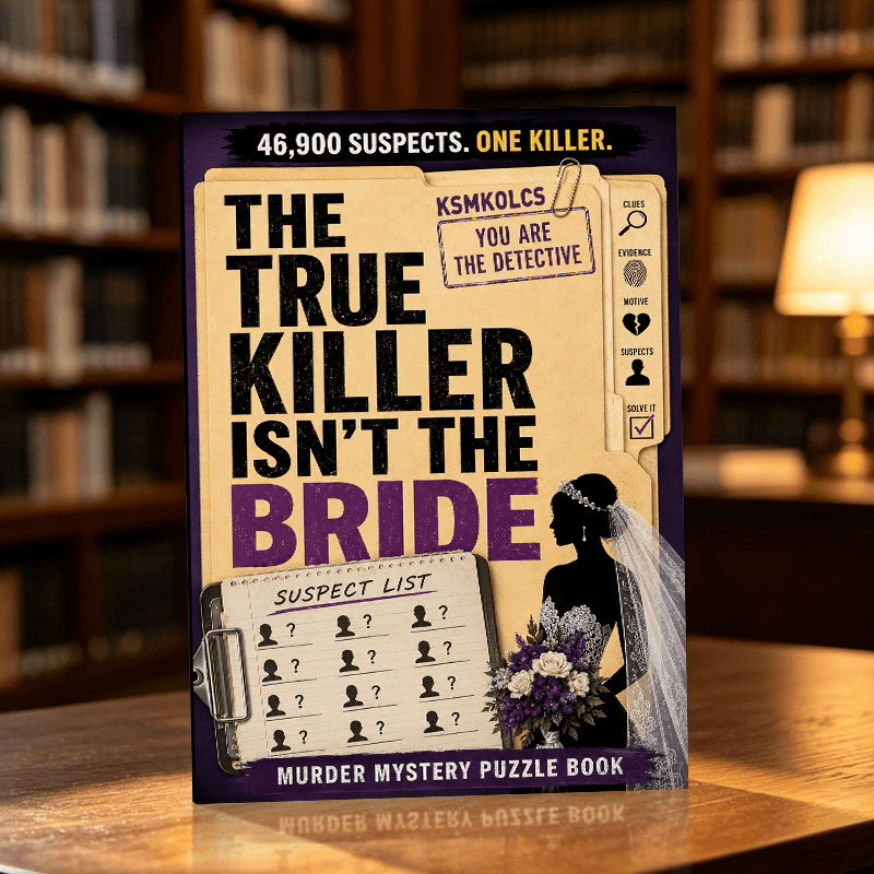 TEMU Ksmkolcs Killer The Bride, Wedding-themed Murder Mystery Puzzle Book For Adults, Detective Game, 46, 900 , Find Killer, Christmas, Halloween,