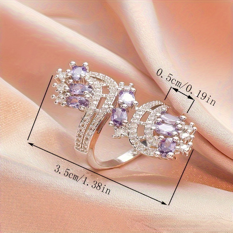 CZ Copper Ring December Birthstone for Casual Attire & Festivals