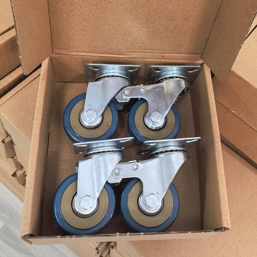 4 rodízios de travamento com 360°, capacidade de carga de 264,55 lbs, adequados para , móveis, bancadas, malas, rodízios industriais, rodízios para móveis
