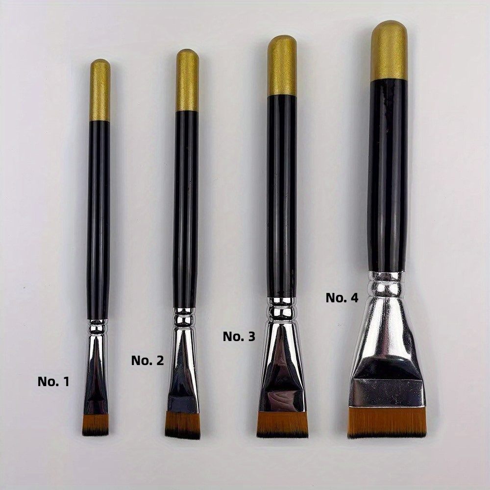 Image of A Large Lacquer Brush Made Of Short-haired Nylon, Suitable For Lacquerware And Oil Painting, Along With A Small Flat Pen For Artistic Materials