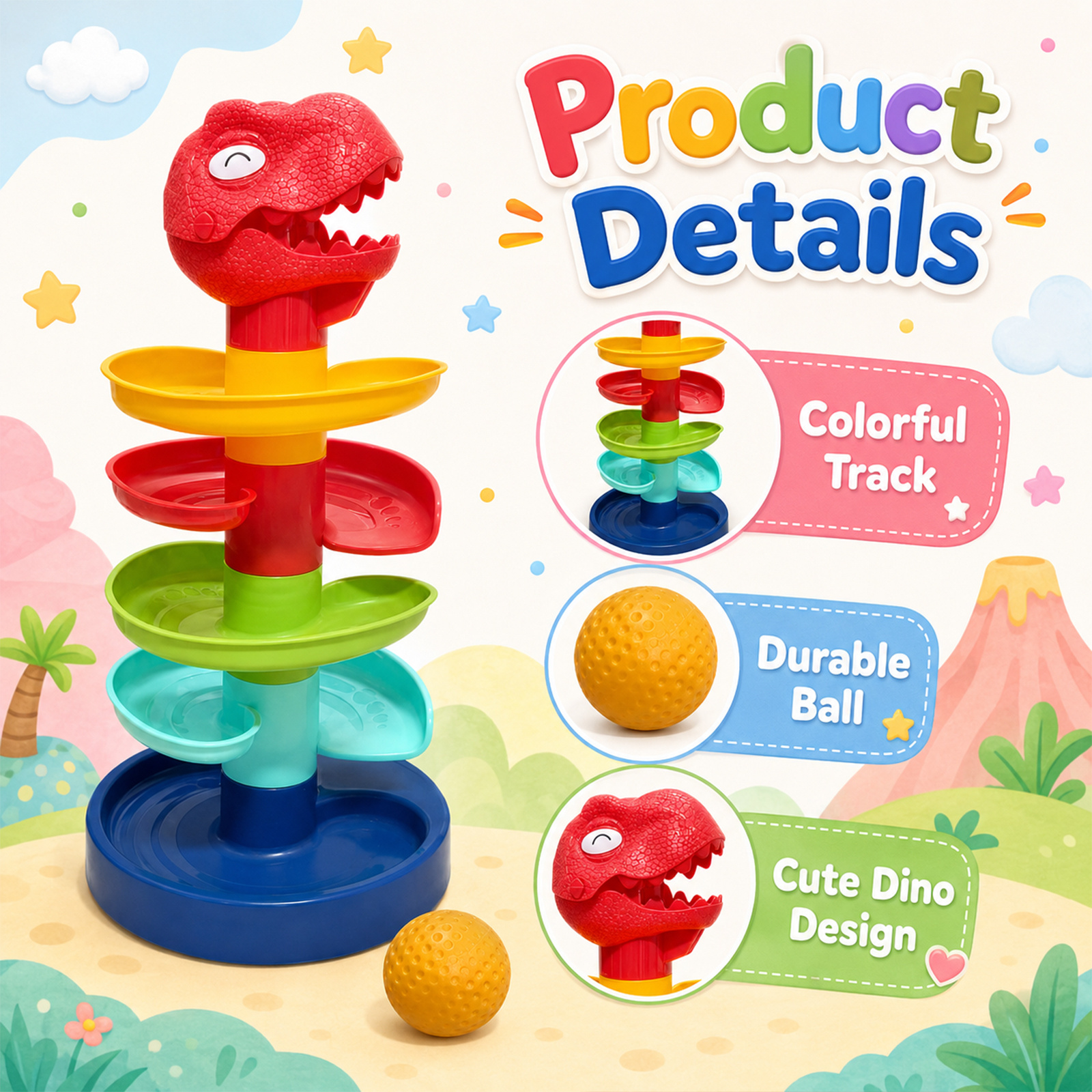 Interactive Intelligent Fun Track Ball Tower Toy