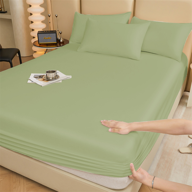 1pc Fitted Sheet, Deep Pocket Mattress Cover, Breathable Full Wrap Bed Sheet, -30cm Mattress